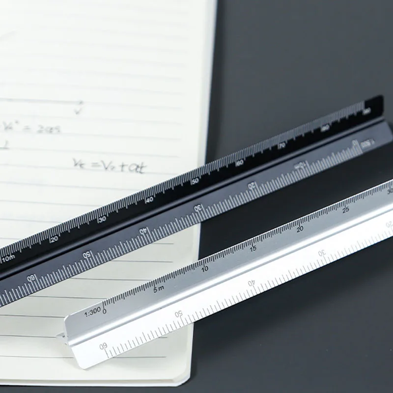 15cm Aluminum Triangular Scale Ruler - Student Architectural Measuring Tool for Drawing & Engineering