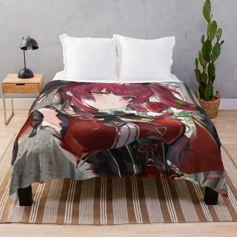 

Houshou Marine Being Cute Throw Blanket Bed anime Sofa Throw Blankets