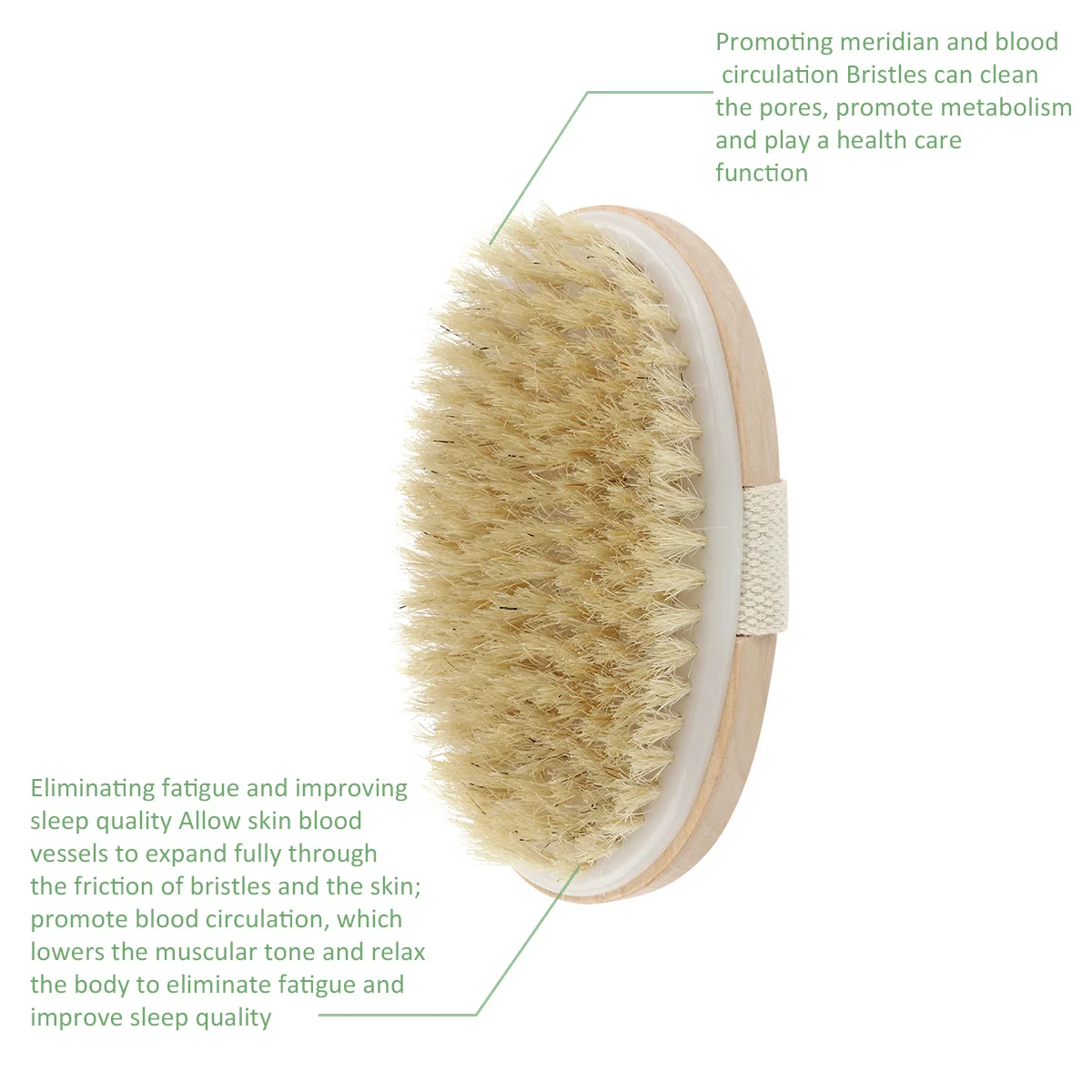 Wooden Body Brush Medium Stiffness Natural Bristle Dead Skin Removal Cellulite Treatment Exfoliating Lymphatic Drainage Soft