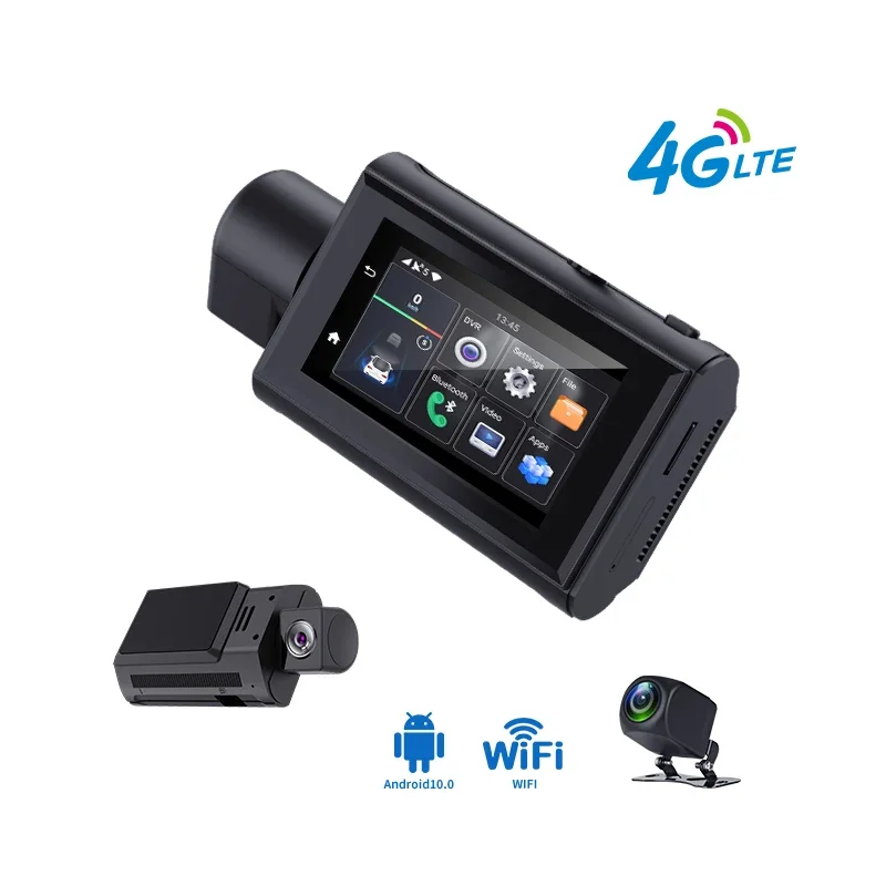 2024 New 4G Mini Dashcam 360 Rotation+ADAS+G Sensor+WIFI Hotspot GPS Tracking Mobile Real time Video Check Dual Camera HD1080P