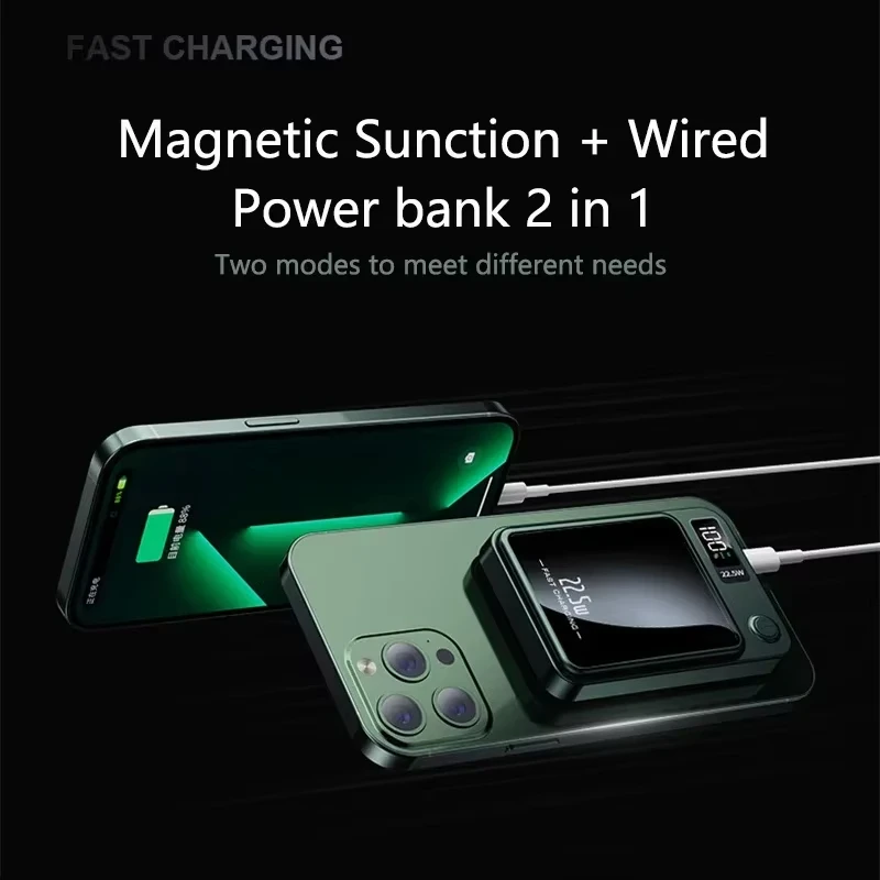 300000mAh Wireless Magnetic Power PD 20W Fast Charging Portable External Battery Power Bank Adapter For iPhone Samsung