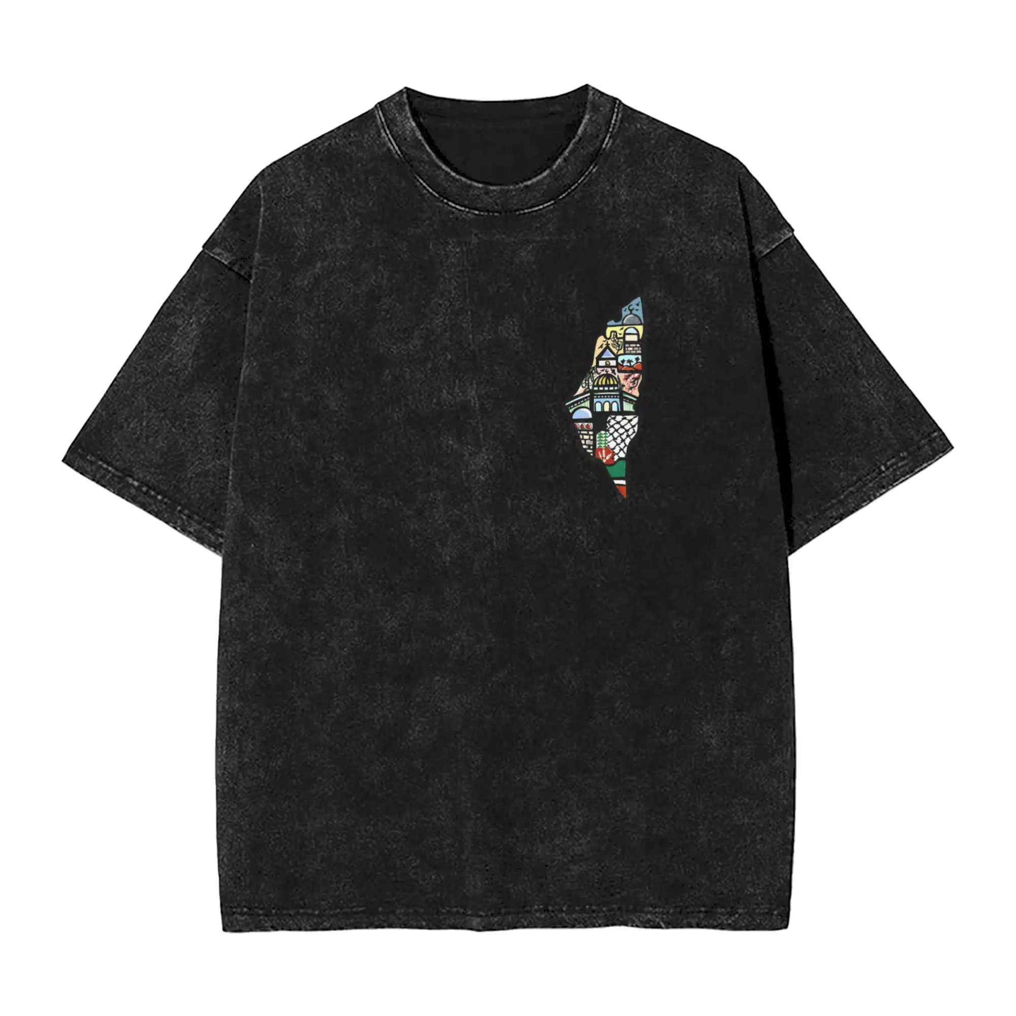 

Men's Palestine T-Shirts Palestinian Map Tees Summer Y2K Funny Short Sleeve T-Shirt O Neck Harajuku Casual Tshirt Hot