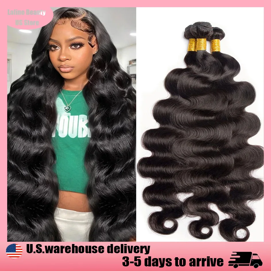 

Пучки волос Lafino, пучки объемных волн, 3 шт., свободные пучки объемных волн, необработанные волосы, натуральный черный парик, человеческие волосы, бразильские волосы