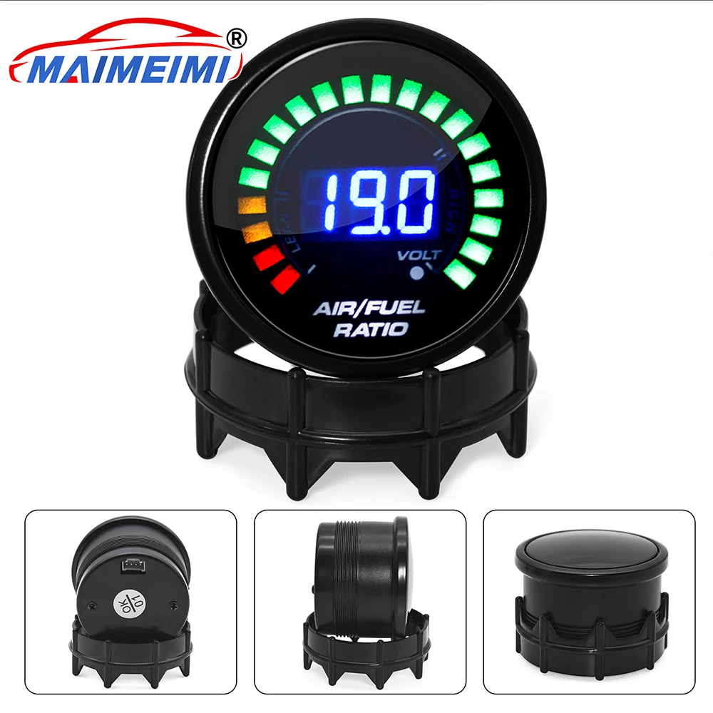 2 in 1 Digital Display Gauge Digital Air Fuel Ratio Gauge Car Gauge AFR  Fit for 12V Car Voltmeter