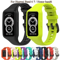 Silicone Strap For Huawei Band 6 7 Breathable Replacement Wristband for Huwei Honor Band6 Watchband add Case Adjustable Bracelet