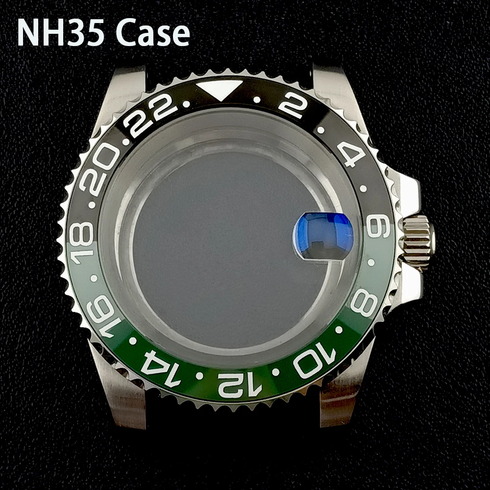NH35 حافظة ساعة أوتوماتيكية للرجال 40 مللي متر حافظة من الفولاذ المقاوم للصدأ زجاج الياقوت مناسبة لملحقات ساعة الحركة NH34/NH35