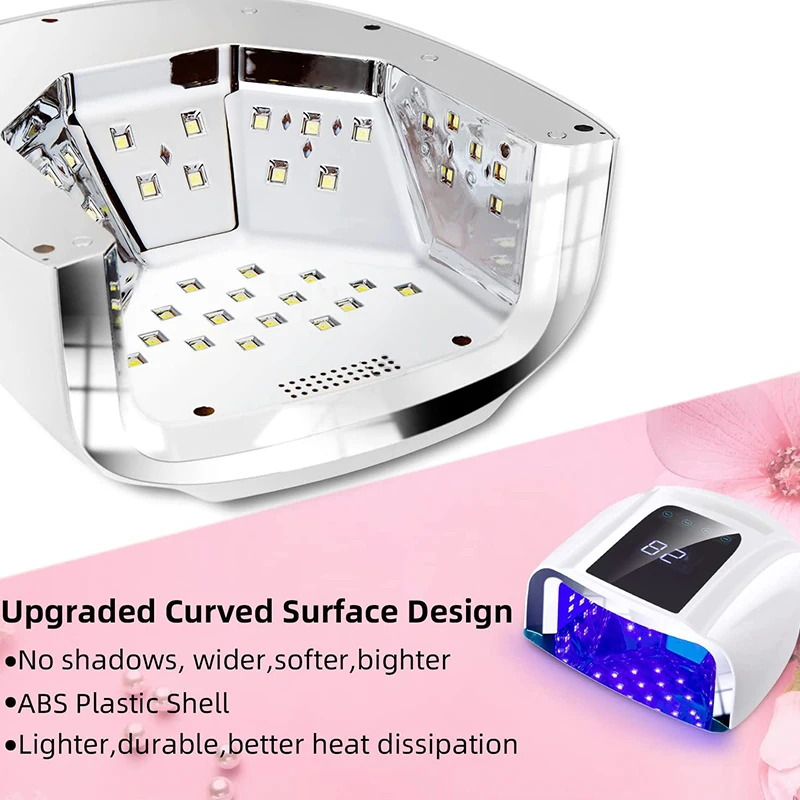 96W Mirror Reflective Bottom Nail Lamp Gel Polish Dryer Manicure Machine UV Light for Nails Professional Nail UV LED Lamp