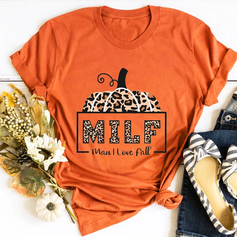 

I Love Fall Shirt Pumpkin Shirts Leopard Fall Season T-shirts Leopard Pumpkin Aesthetic Clothes Thanksgiving Tops Halloween