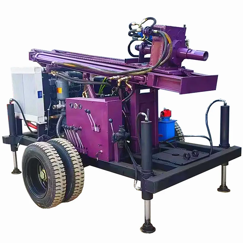 China Hydraulic Water Well Drilling Rig 100m 200m Deep Borehole Drilling Rig Portable Water Well Drilling Machine for Dominican