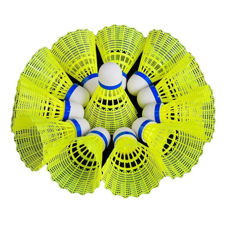 Bolas coloridas de badminton à prova de vento, 1 parte, plástico, borracha, para treinamento iniciante, cor, cor aleatória