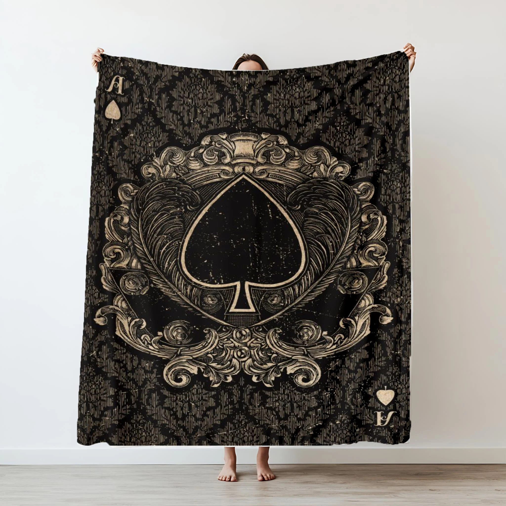 2025 New Poker Card Pattern Thin Blanket Blanket For Nap Time Sofa Bed Blanket As a gift for  friends