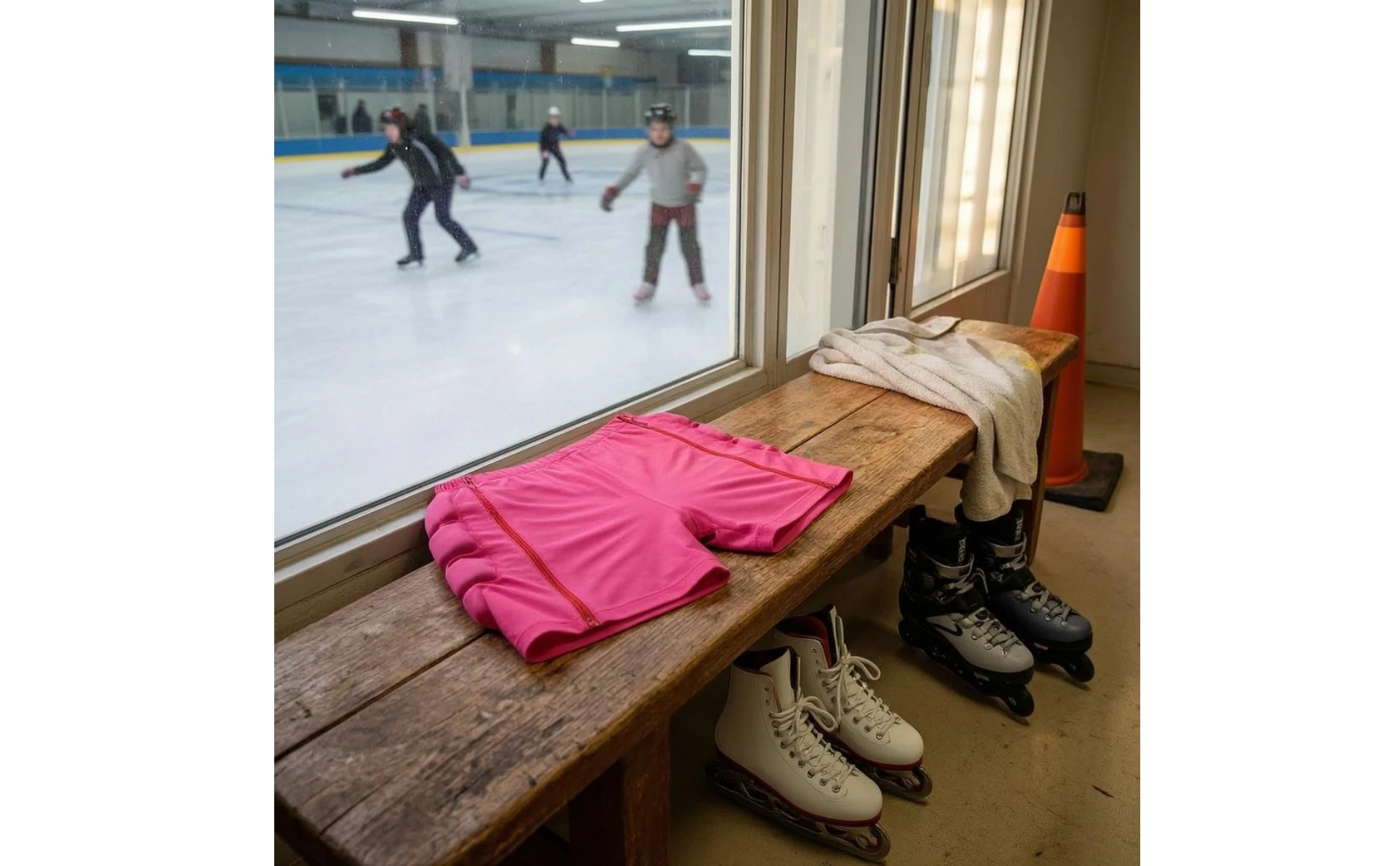 Ice Skating Shorts Elastic Waistband Padded Safety Shorts Sports Gear Pink Sportswear High-Rebound Padding Ice Skating Shorts Elastic Waistband Padded Safety Shorts Sports Gear Pink Sportswear High-Rebound Padding