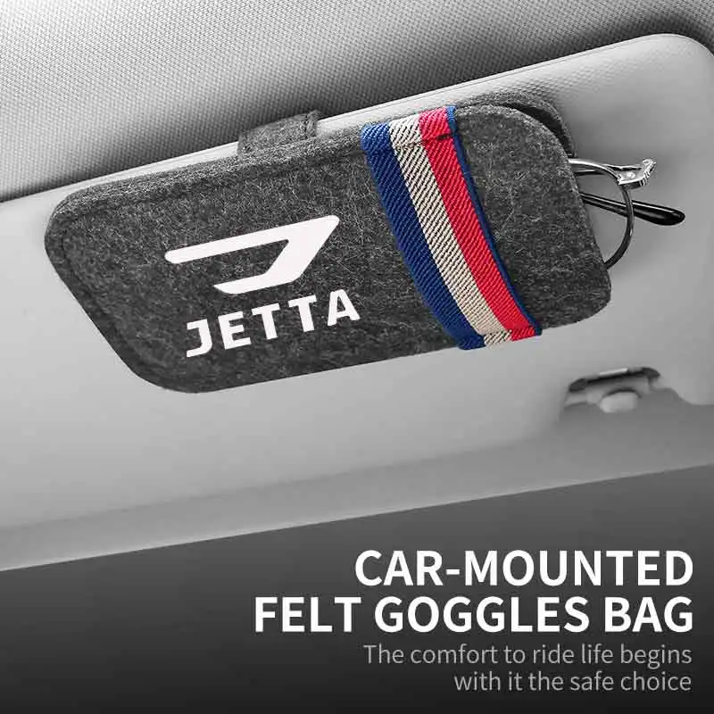 

Держатель для солнцезащитных очков JETTA с логотипом, фетровый держатель для очков на козырек, универсальный для JETTA VA3 VS5 VS7, все модели, автомобильный аксессуар