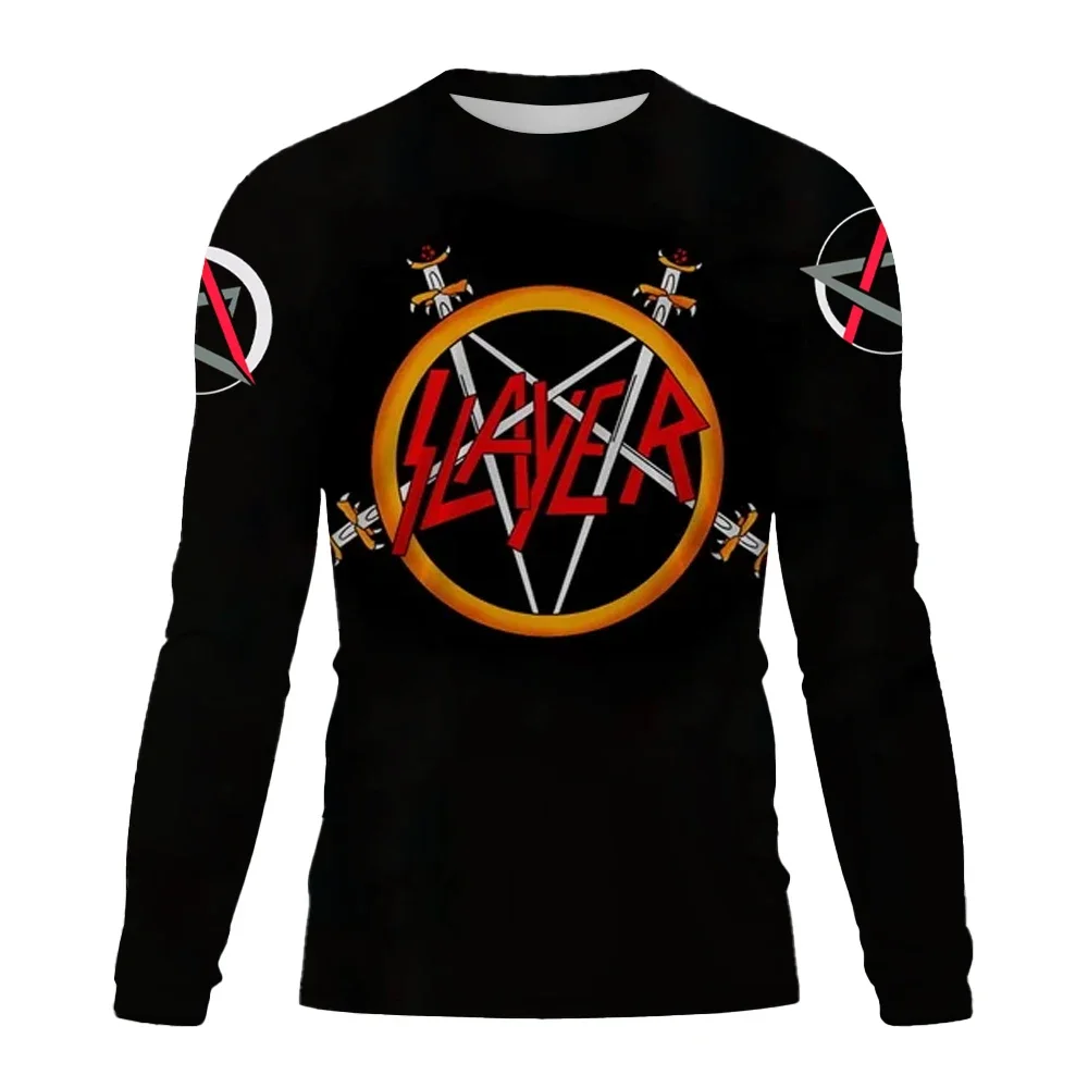 

New Men's Long Sleeved Tshirt Men O Neck Terror Skull 3D Printed Street Trend Harajuku Style Hip Hop Clothing Sweatshirt Tops