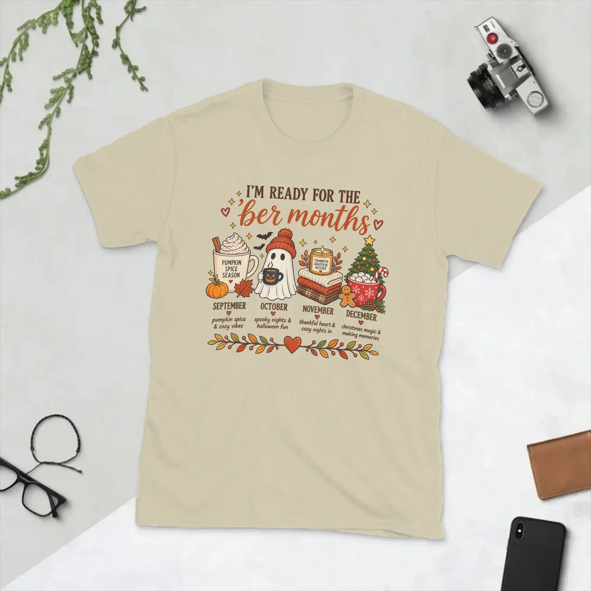 I'm Ready for BER Months T-Shirt for Men Round Collar Cotton T Shirt Pumpkin Spice Fall Christmas Tee Shirt Gift Idea Clothes
