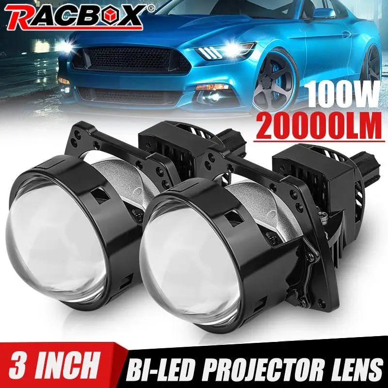 3 inch Bi-led Projector Lens 100W 20000LM High Low Light Lenses For Headlight H7 H4 9005 9006 LED Auto Car Accessories Retrofit