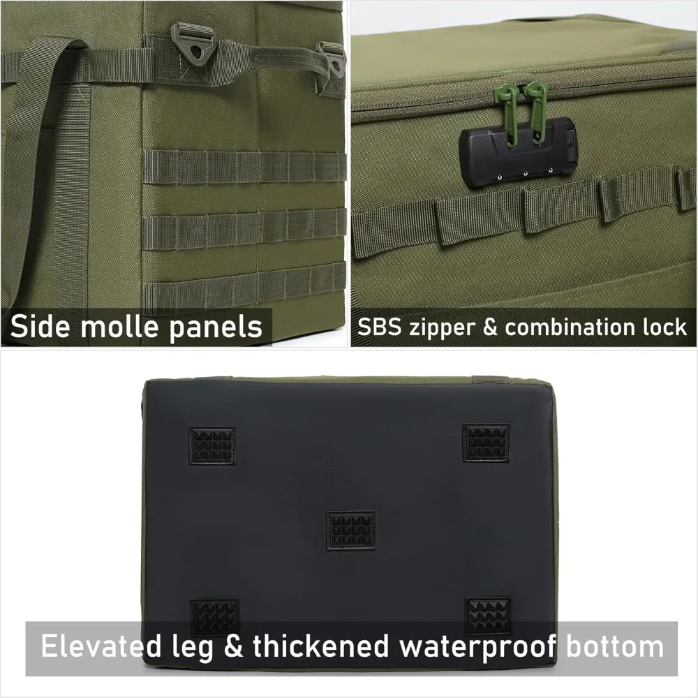 CQTactical Camping Storage Bag - 38L Utility Tote Bag Organizer with Combination Lock and Shoulder Strap