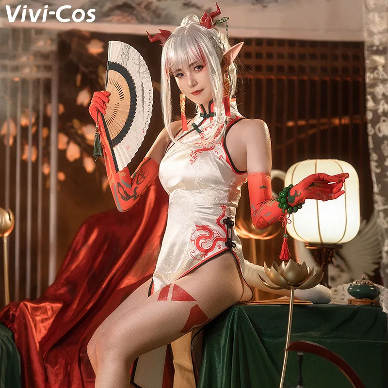 

Vivi-Cos Game Arknights Nian Sexy Cheongsam Cosplay Women's Costume Halloween Role Play Outfit Party Comic Con Carnival New