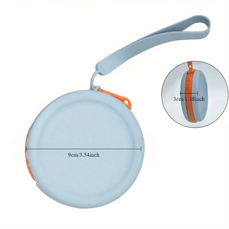 1pc novo mini zíper silicone saco de maquiagem saco de armazenamento de fone de ouvido à prova dwaterproof água silicone moeda carteira