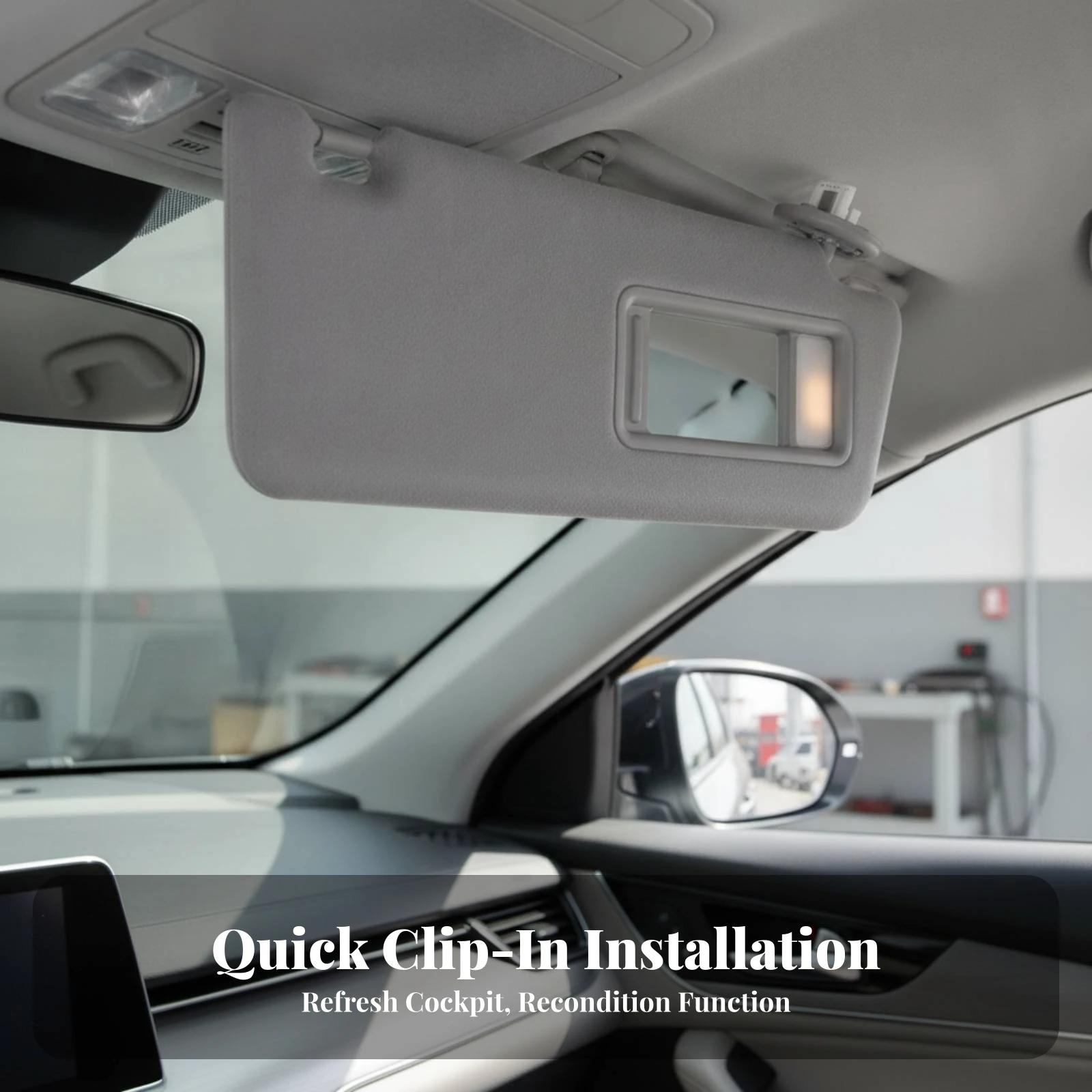 Sun Visor with Mirror Molded Car Sun Visor with Flap Auto Part Easy to Install Long-Lasting for Commuters, Windshield