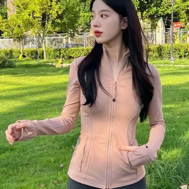 

Women's Long Sleeve Yoga Jacket Slim Fit Full Zipper Workout Top for Gym Sports Athletic Wear Lightweight Breathable Training