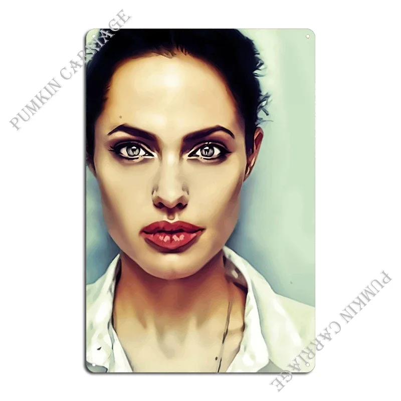 Angelina Jolie Metal Sign Classic Wall Cave Wall Mural Designing Bar Tin Sign Poster