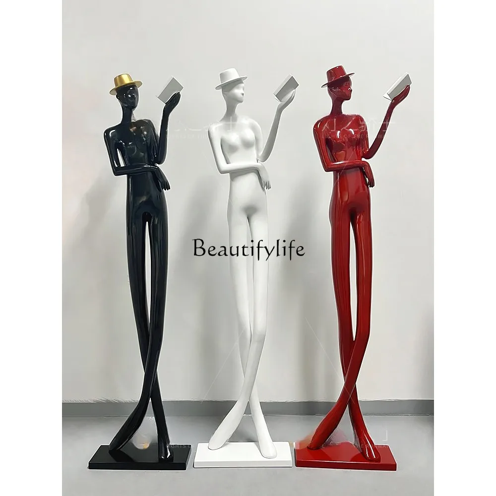 Nordic Hallway Art Humanoid Sculptured Ornaments Abstract Character Floor Ornaments Luminous