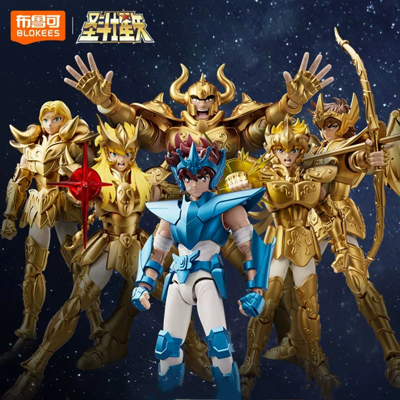 

Original Anime Saint Seiya building block toy Saint Seiya Taurus Aldebaran Aiolos Aiolia Mu Action Figure Splicing Toy collect