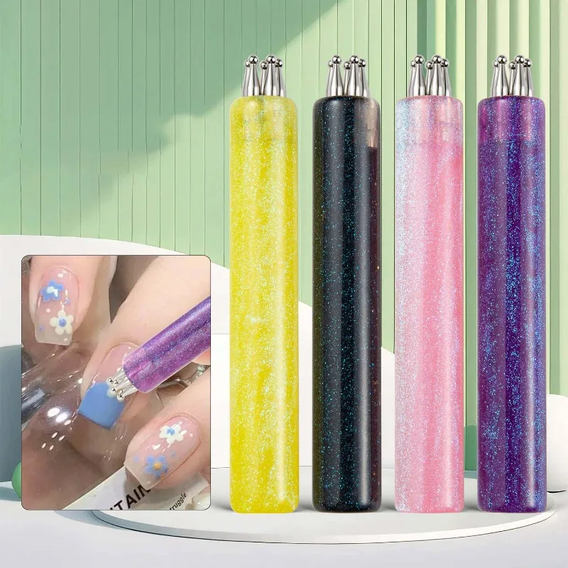 BOLÍGRAFO DE FLOR DE 5 PÉTALOS MULTIUSOS, HERRAMIENTA DE PUNTEADO DE ACRÍLICO, PARA MARMOLIZADO Y DIBUJO 4