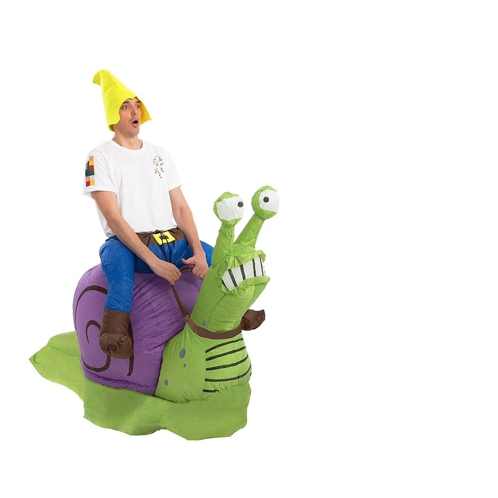 Halloween Funny Inflatable Suit Riding Snail Costume Animal Cosplay Suit For Adult Neutral Carnival Party Stage Park Doll Outfit