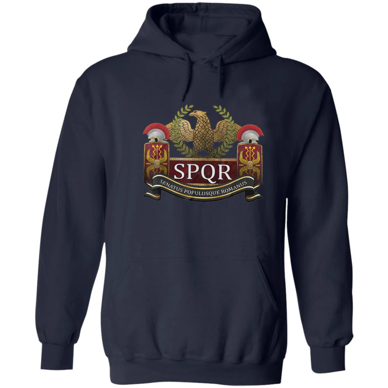 

Roman Empire Army SPQR Eagle Emblem Roman Legion Symbol Pullover Hoodie New 100% Cotton Comfortable Casual Mens Sweatshirts