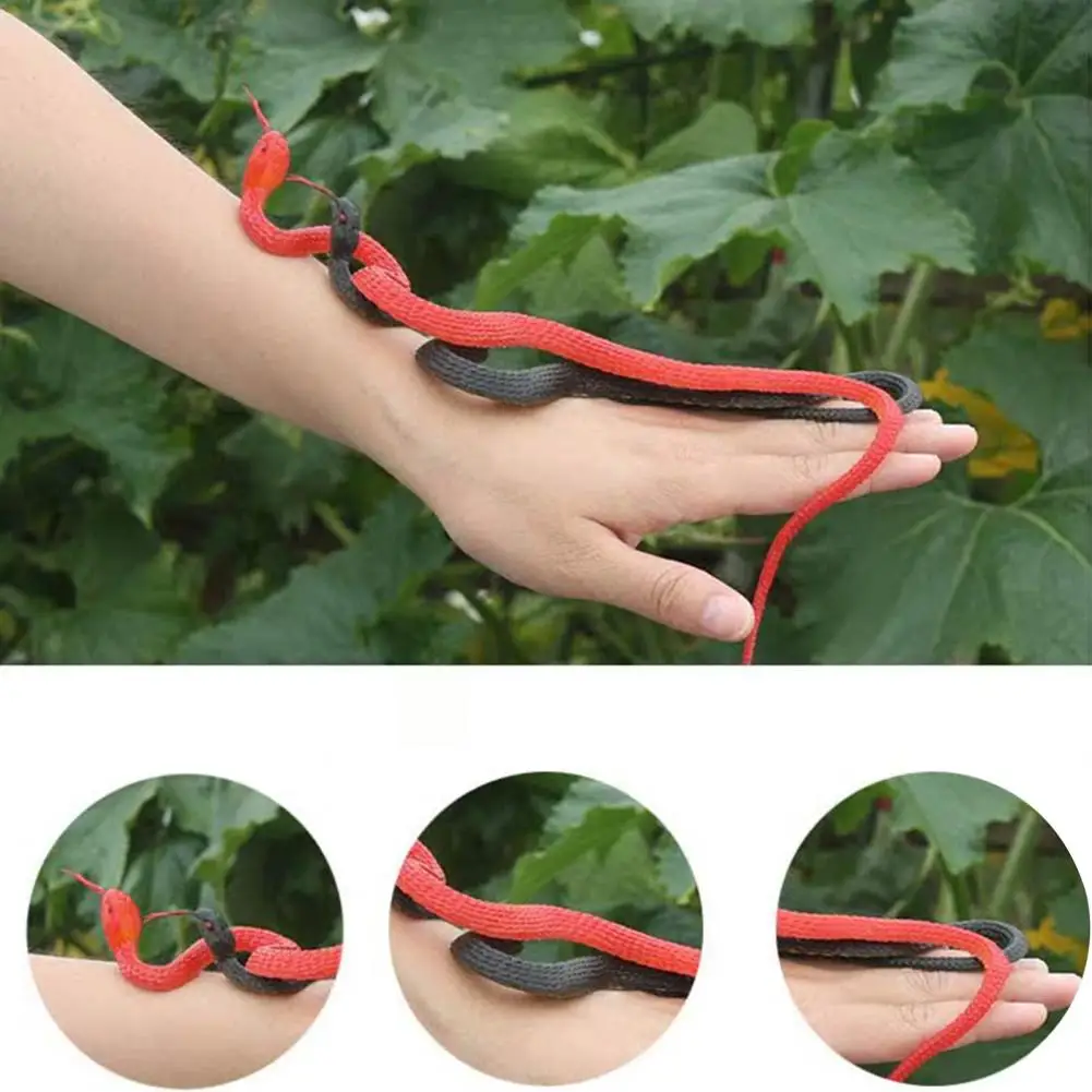 Fake Snake Toy Prank Snake Toy Realistic Rubber Snake Toy with Tongue Out Garden Decor Bird Deterrent Prank Gift for Halloween