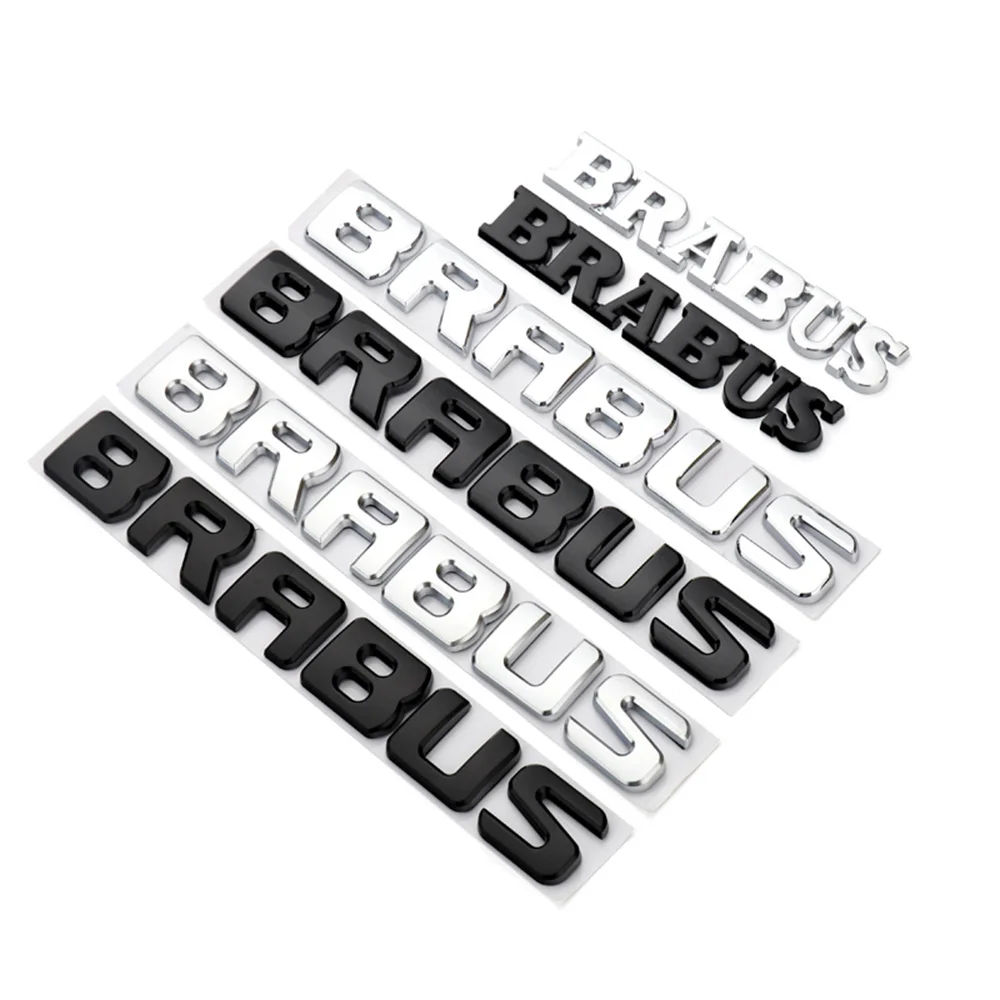 Mercedes Stickers Aluminum Emblem Trunk Decals Silver Black Decoration For Brabus Benz AMG w447 w205 w169 w206 Car Accessories