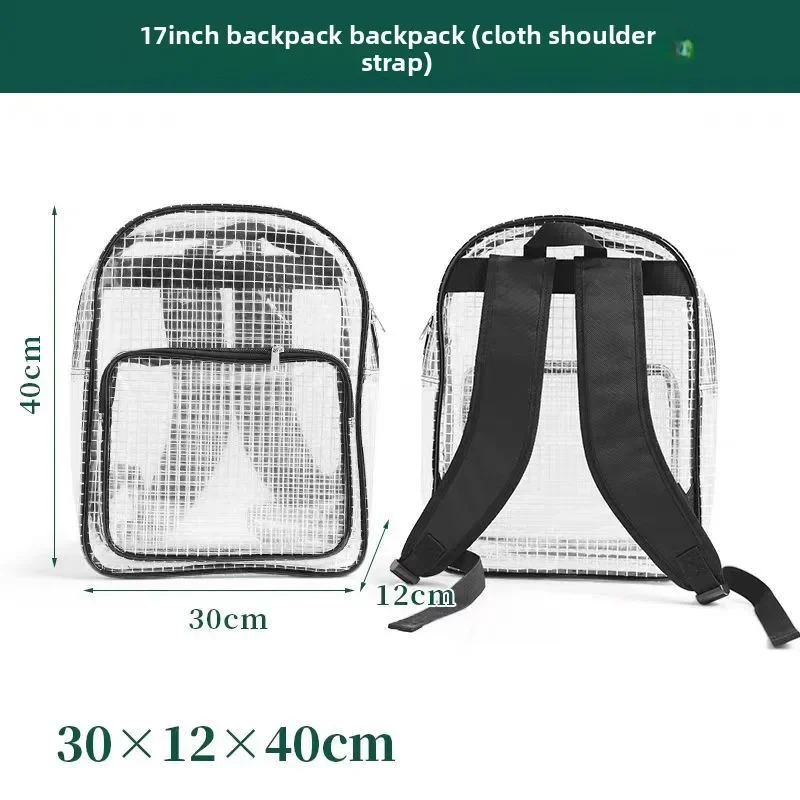 DurableDurable40 * 30 * 12 Anti-static PVC Mesh Transparent Backpack Dust-free Clean Computer Bag Black Double Zipper