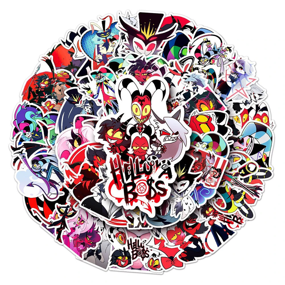 10/30/50 Stück Animation Helluva Boss Cartoon-Aufkleber Lustige Anime-Sticker DIY Skateboard Handy Gepäck Auto Dekoration Spielzeug