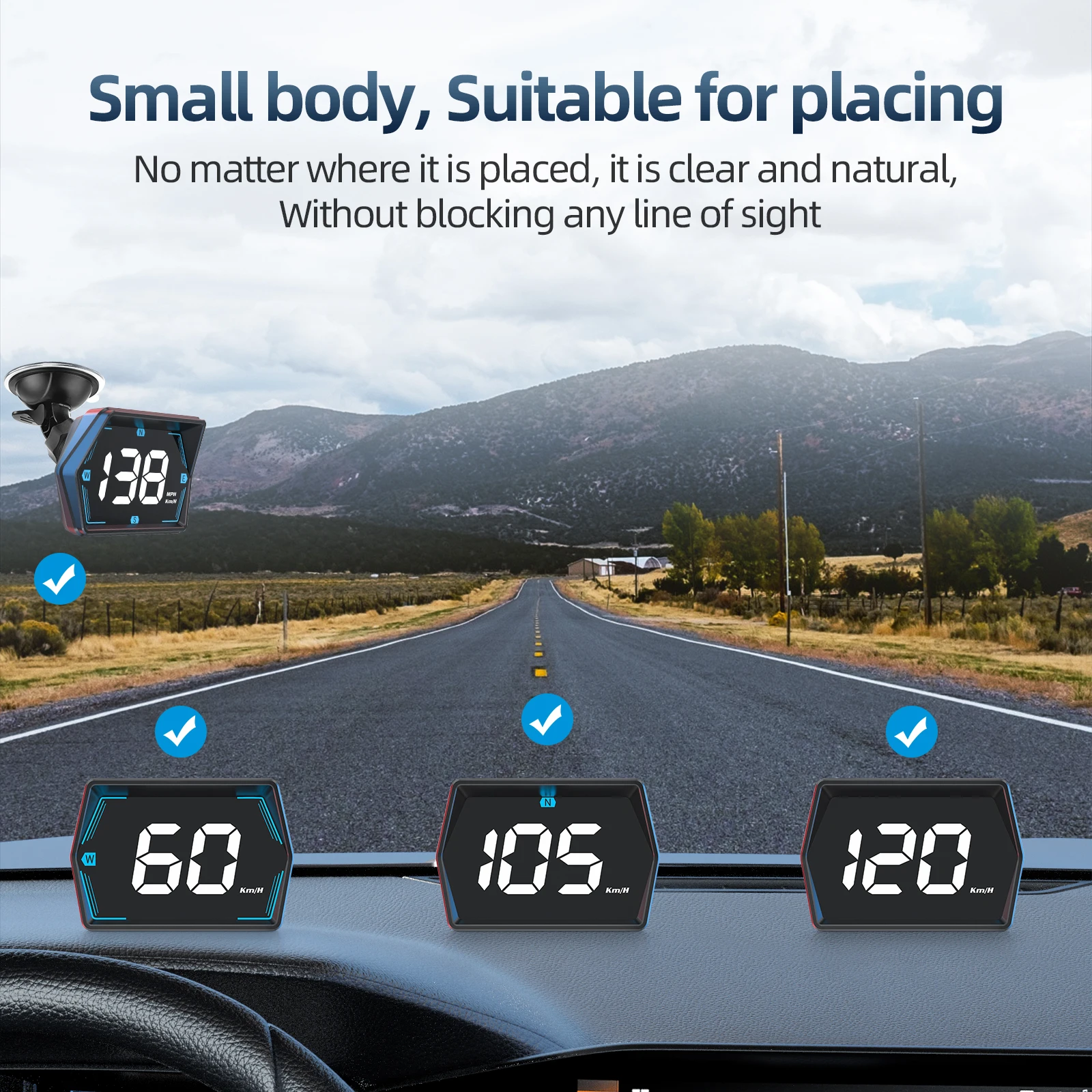 G20 hud gps velocímetro digital do carro head-up display universal grande fonte alarme de excesso de velocidade para todos os carros acessórios eletrônicos