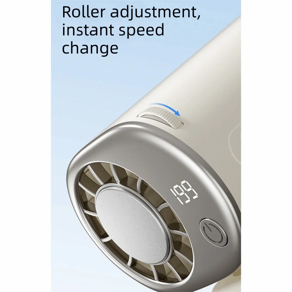 

199 Speeds Adjustable Mini Electric Fan Portable Digital Display Baby Stroller Fan 360° Rotation Hands-Free Cooling Fan Outdoor