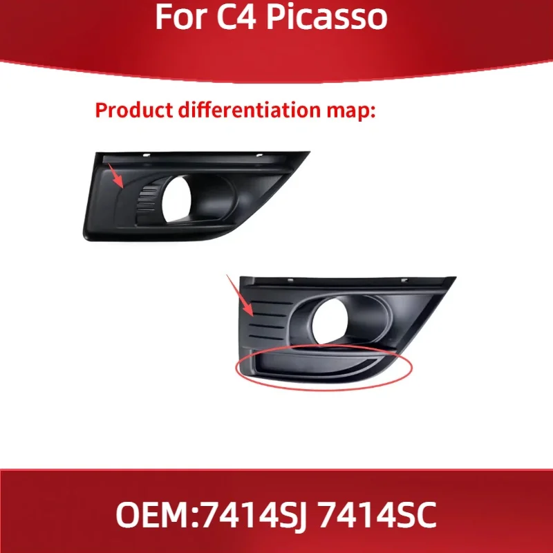 

7414SJ 7414SC для Citroen C4 Picasso, накладка на передний бампер, рамка противотуманной фары, защитная полоса передней противотуманной фары