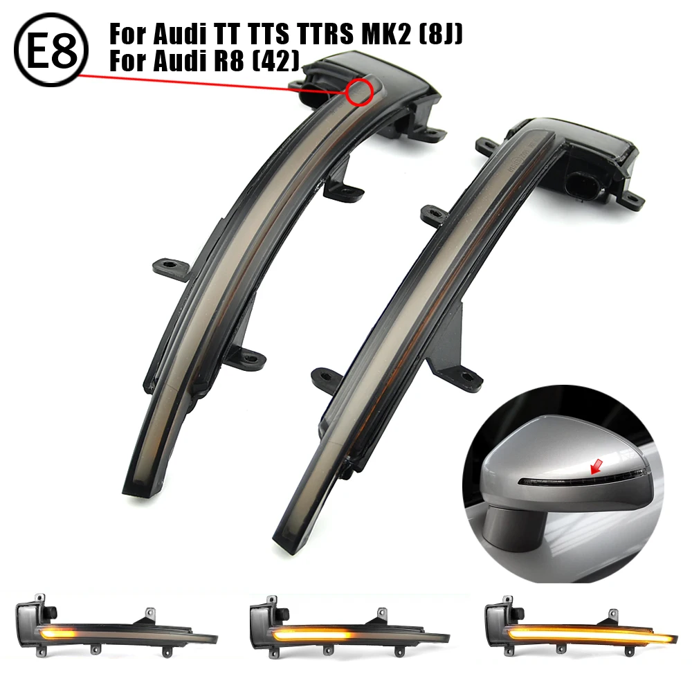 

For Audi TT TTS TTRS MK2 8J R8 Car LED Dynamic Turn Signal Light Rearview Mirror Indicator Lamp