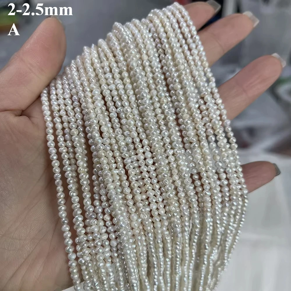 

2-2.5mm A Natural Freshwater Pearls Threaded Oval Shaped Pearls Spacer Bead for Jewelry Making DIY Necklace Bracelet Accessories