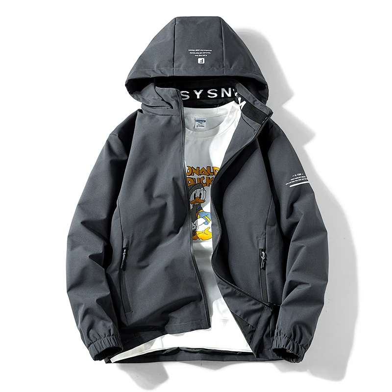 

2025 Spring and autumn new casual jacket, outdoor sweatshirt, men's windproof, waterproof and fashionable zipper hooded coat