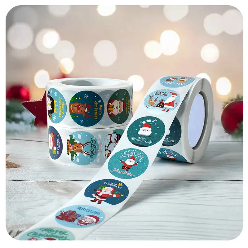 Christmas gift stickers decorative sealing sticker Merry Christmas Reward Self-adhesive labels Children's Day party