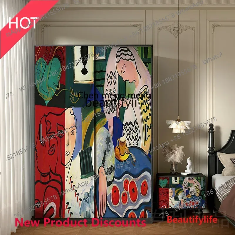 

z11French retro solid wood wardrobe bedroom bedside wall wardrobe cloakroom floor storage locker