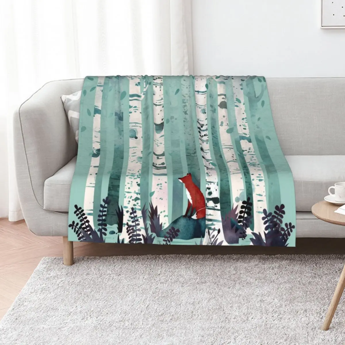 The Birches Throw Blanket Giant Sofa Luxury Thicken Plaid on the sofa Luxury Kid'S Picnic Blankets