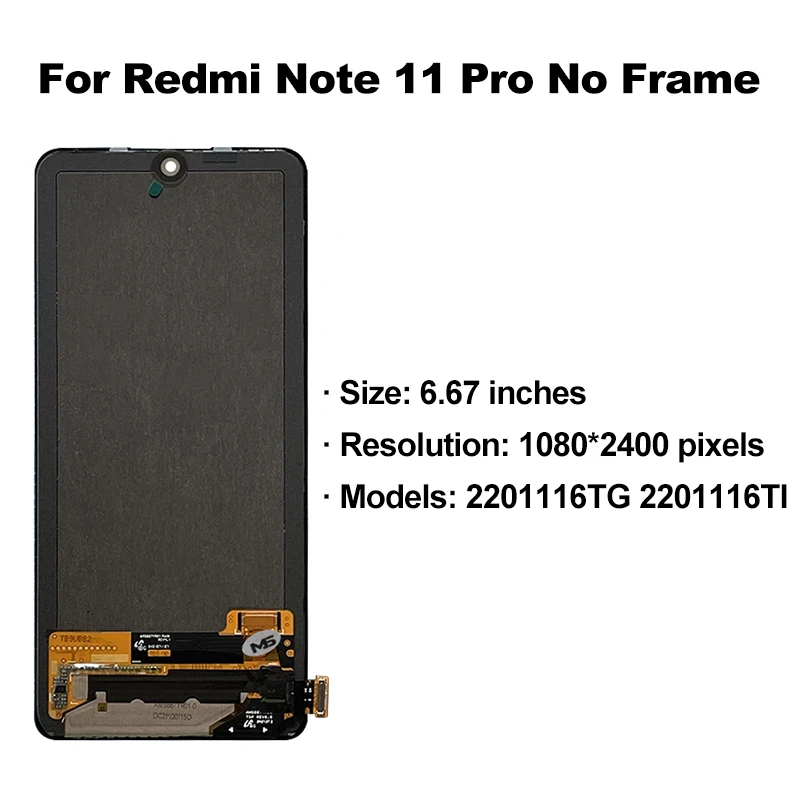 CHOICE AMOLED For Xiaomi Redmi Note 11 Pro LCD 2201117TG Display Touch Screen Digitizer For Redmi Note 11 4G LCD Replair Parts