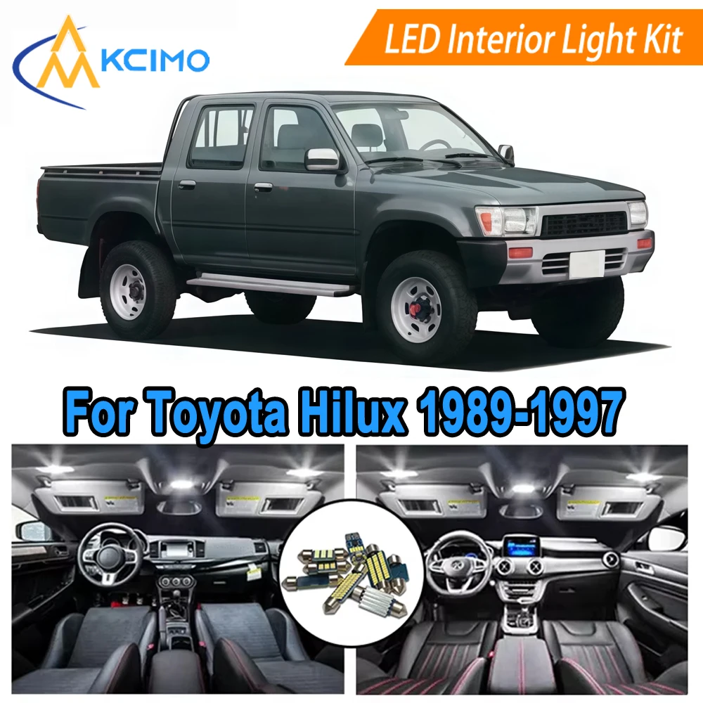 

LED Interior Light Bulbs For Toyota Hilux (1989-1997) Dome, Map, Door Courtesy Super Bright 6000K White/Blue Easy Installation​