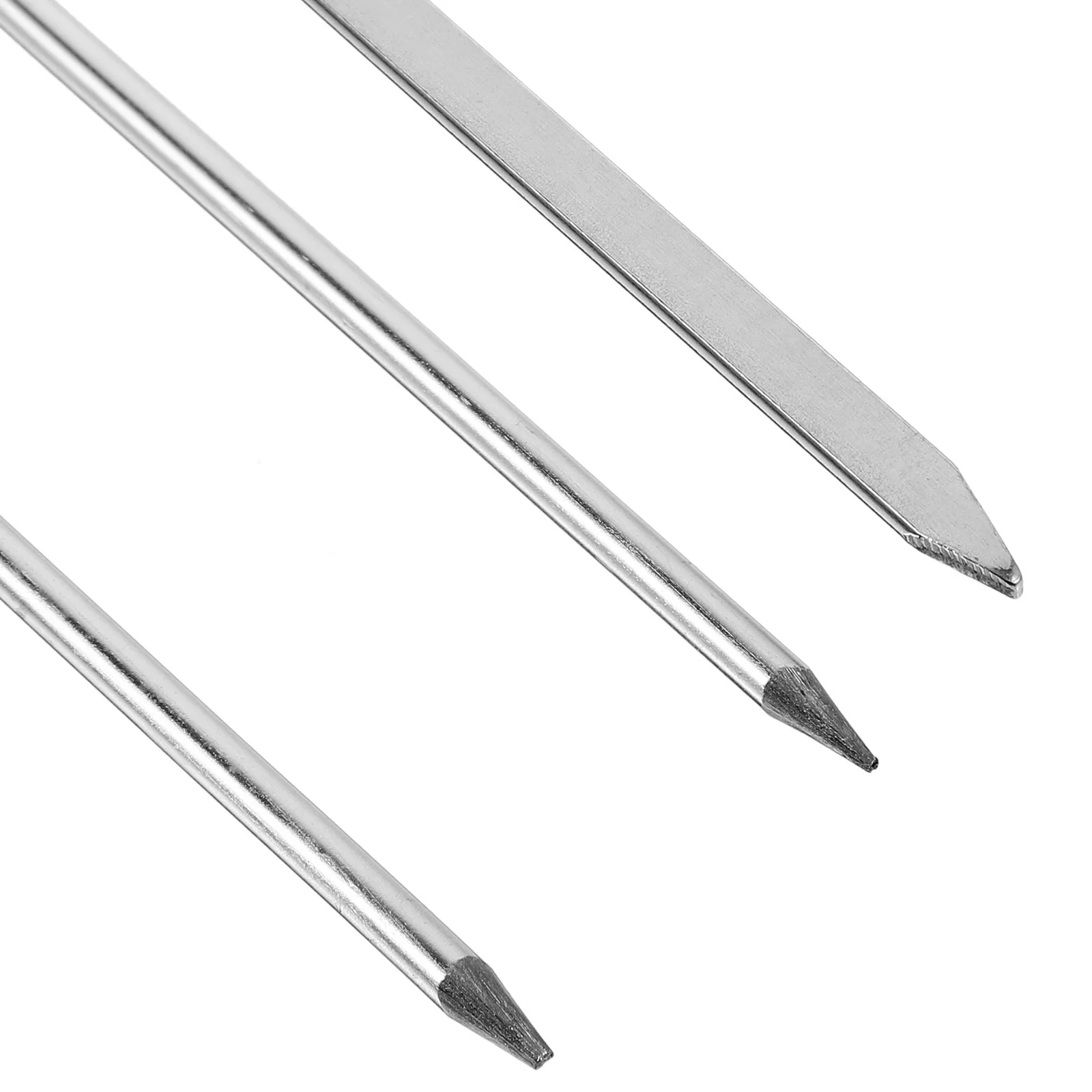 

1Set Flat Metal Skewers Stainless Steel Reusable Bbq Sticks for Kabob Roasting Non-Slip Handle Safe Grilling Backyard Camping
