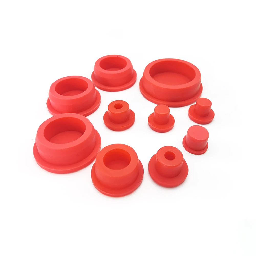 T Type Plug Cover Gasket Blanking End Caps Food Grade Seal Stopper Tube Pipe Inserts Bung 13-48mm Red Silicone Rubber Hole Caps