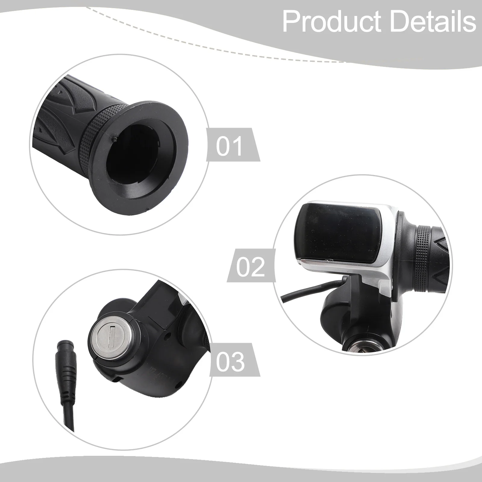 E-الدراجة خنق سكوتر كهربائي خنق قبضة مع مفاتيح زر بدء مسرع التبديل ل E-سكوتر سرعة التحكم خنق #4