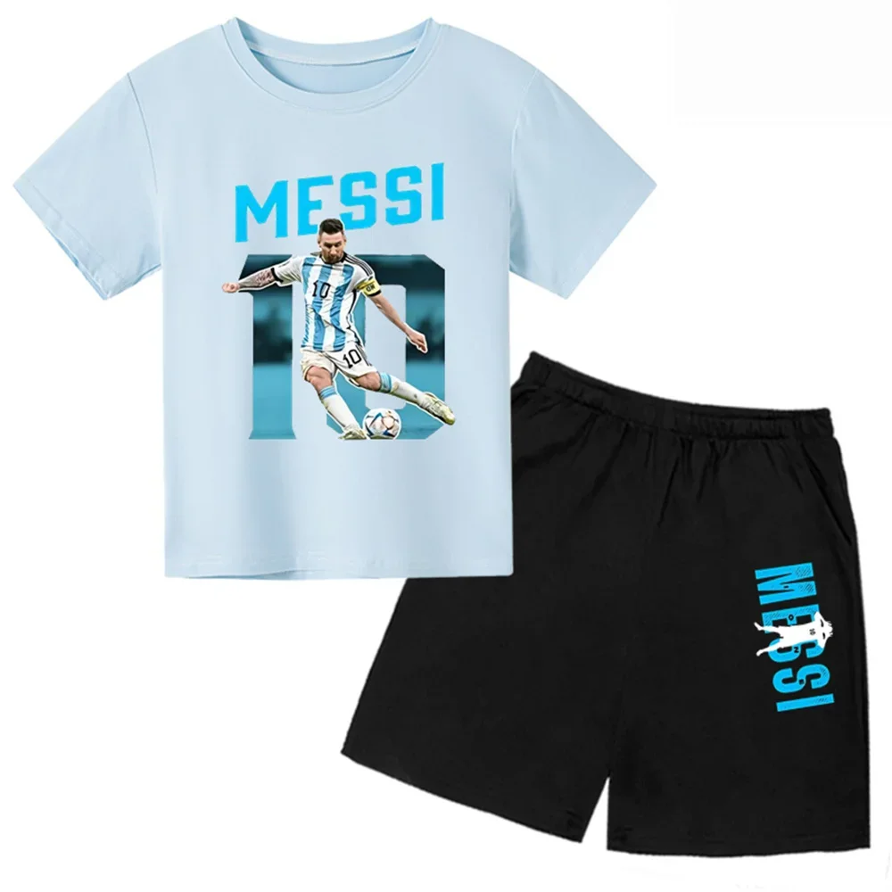 Messi T Shirt Boy Clothes Child Tee Boys T-shirts Summer Children's Clothing Girl T-shirt Set Shirt Baby Short Sleeve Kids Tops